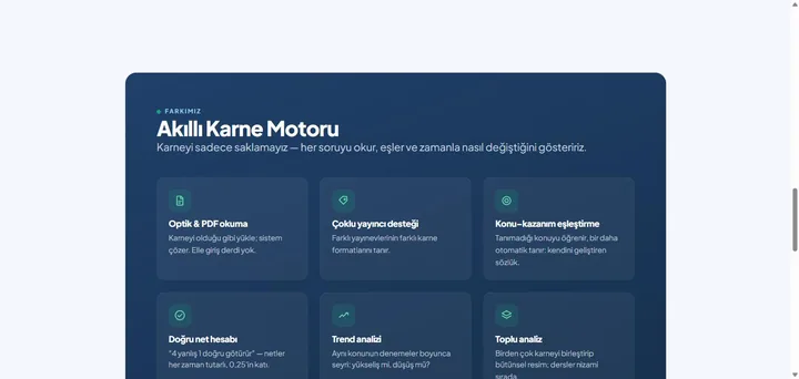Koçum Benim — Akıllı Karne Motoru